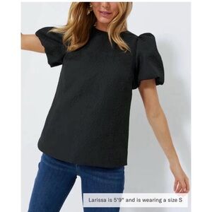 POMANDER PLACE Black Jacquard Lyla Blouse